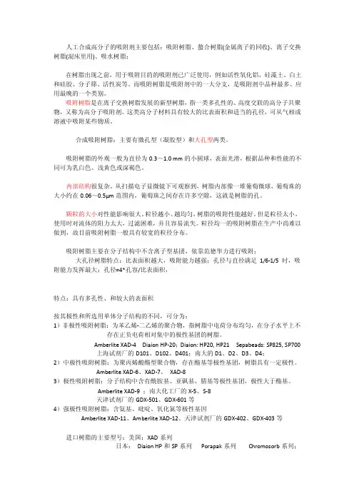 树脂吸附——精选推荐