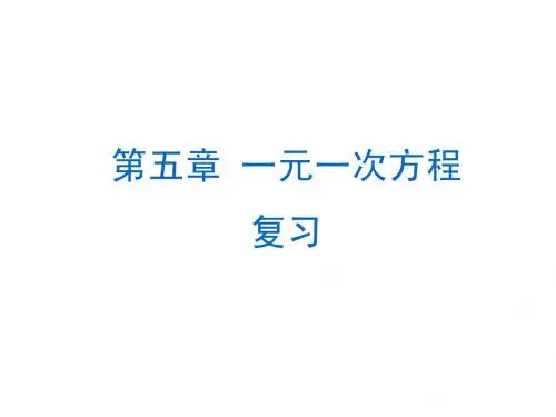 新北师大版七年级数学上册第五章复习