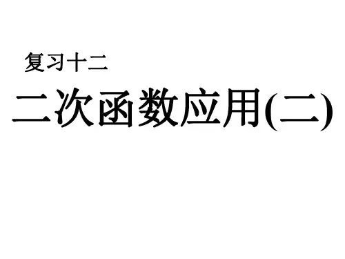 中考数学复习二次函数应用1[人教版]