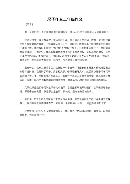 尺子作文二年级作文