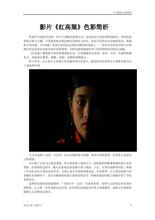红高粱色彩分析