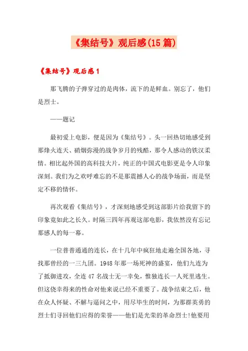 《集结号》观后感(15篇)