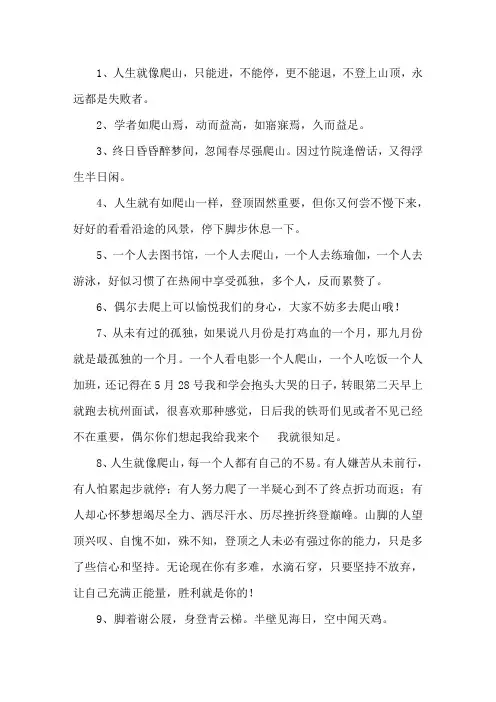 精选登山感悟心情的句子