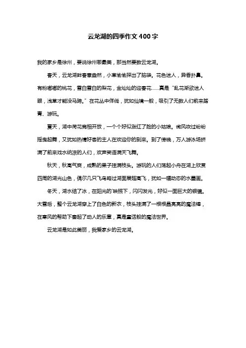 云龙湖的四季作文400字