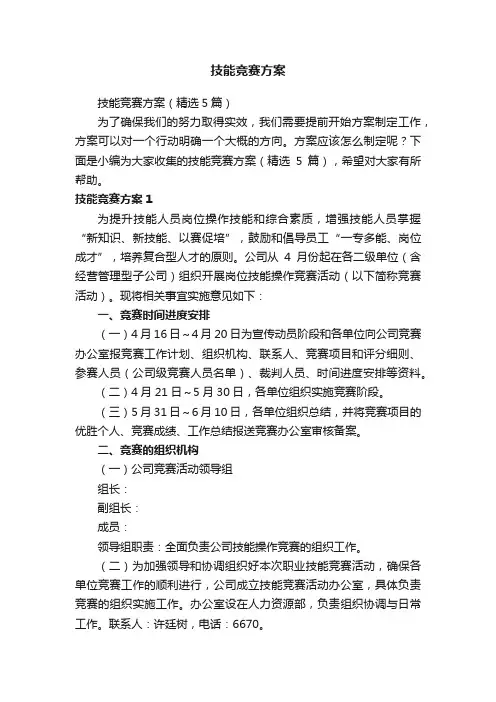 技能竞赛方案