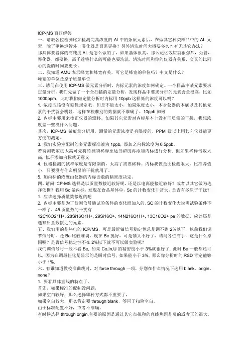 ICP-MS百问解答
