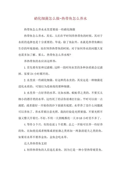 硝化细菌怎么做-热带鱼怎么养水