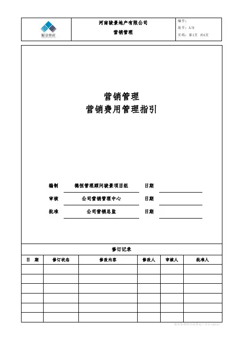 01 公司营销费用管理指引