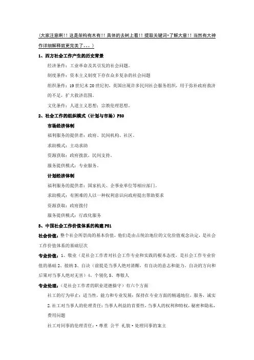社工概论知识架构