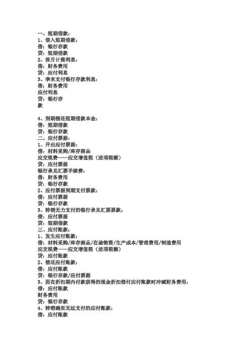 会计科目记忆