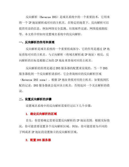 如何设置域名系统中的反向解析(二)