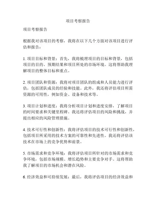 项目考察报告