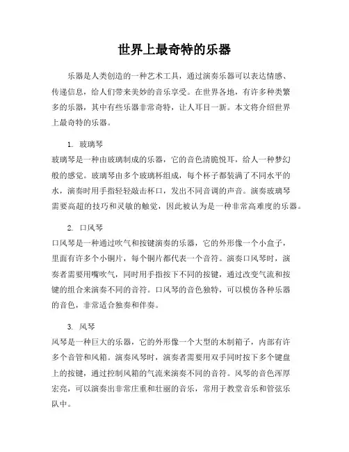 世界上最奇特的乐器