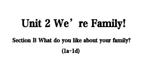 We're Family! Section B 1a~1d课件 (共29张PPT)