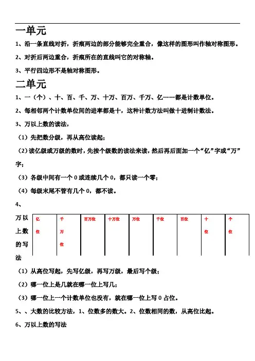 青岛五四制三年级下数学知识点