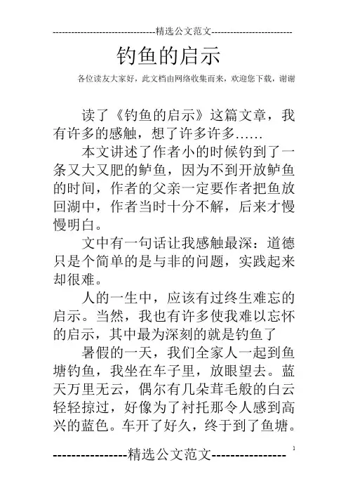 钓鱼的启示