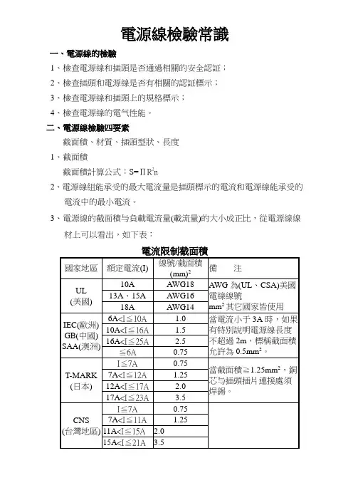 电源线常识