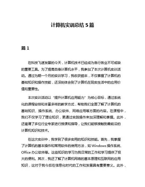 计算机实训总结5篇