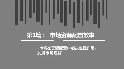 第1篇： 市场经济资源配置效率