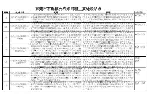 东莞市石碣镇内公交路线