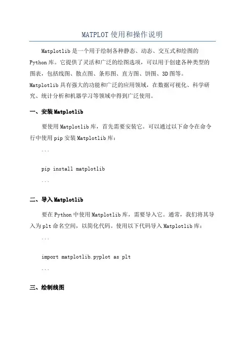 MATPLOT使用和操作说明