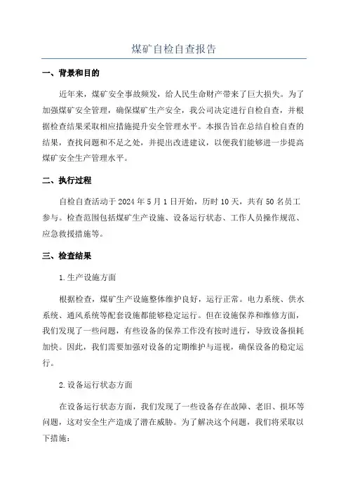 煤矿自检自查报告