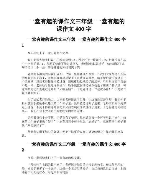 一堂有趣的课作文三年级一堂有趣的课作文400字