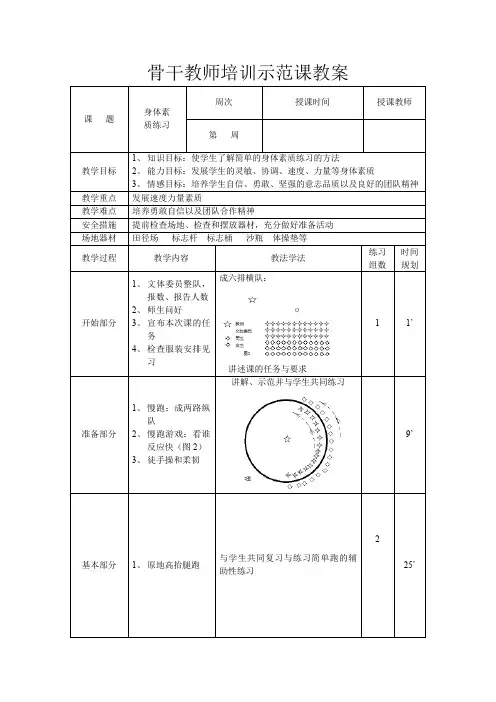 《身体素质练习》公开课教案
