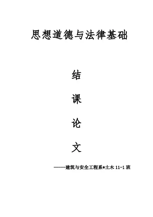 思想道德修养与法律基础论文