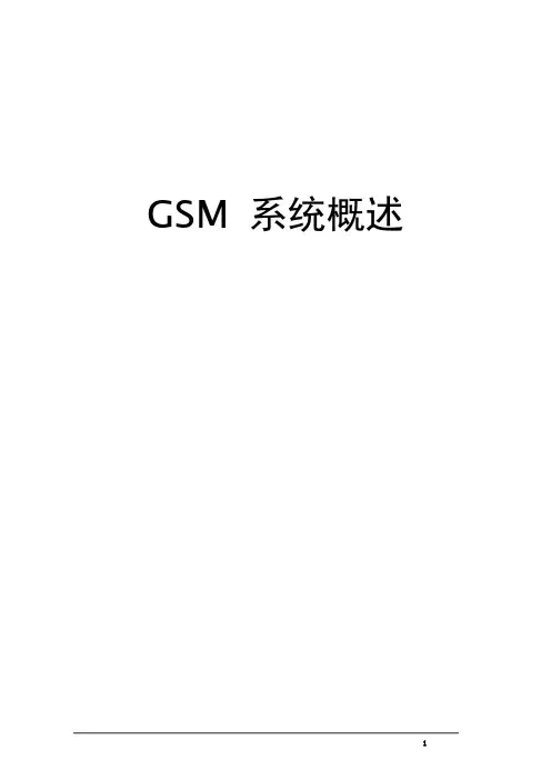 GSM 系统概述