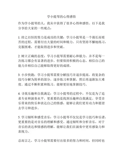 学小提琴的心得感悟