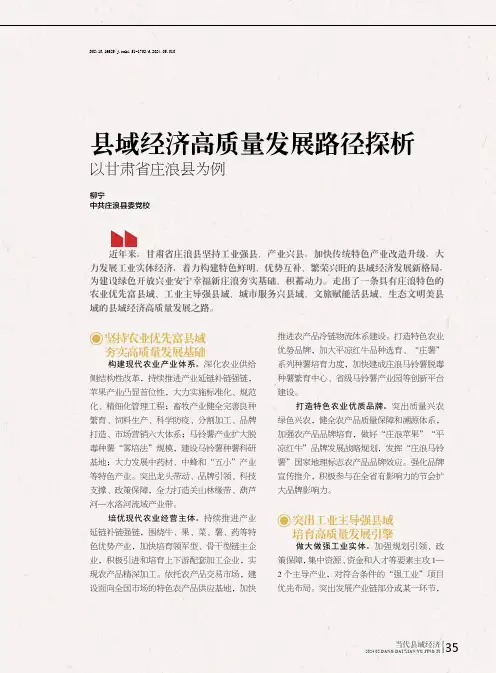 县域经济高质量发展路径探析