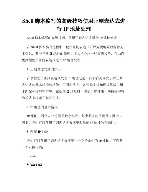 Shell脚本编写的高级技巧使用正则表达式进行IP地址处理