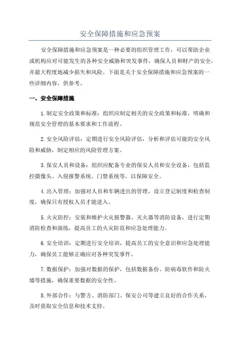 安全保障措施和应急预案