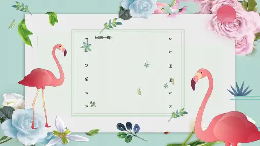 田园风格PPT模板春夏秋天清雅淡雅小清新碎花野生手绘水彩花草ppt (2)