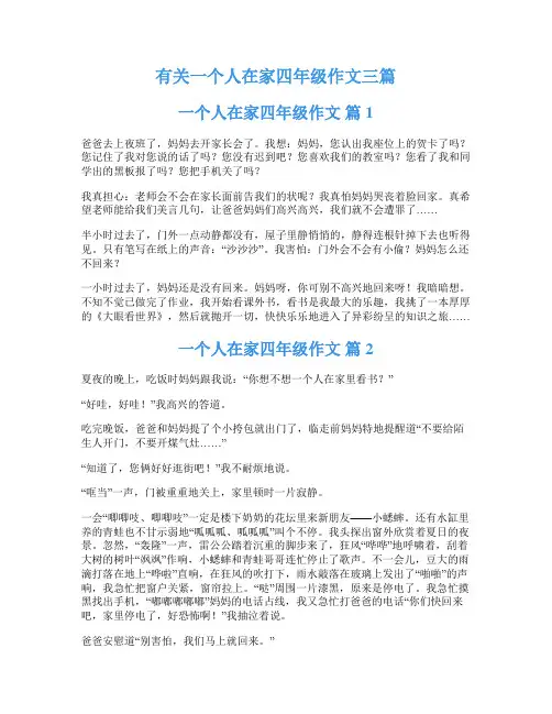 有关一个人在家四年级作文三篇