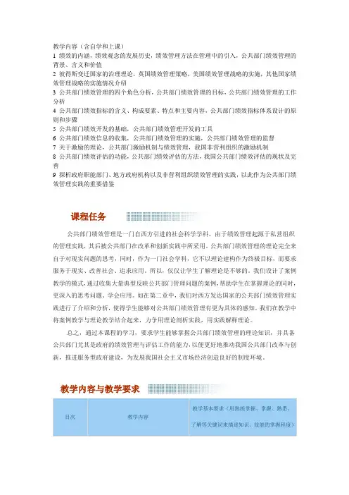 公共组织绩效管理