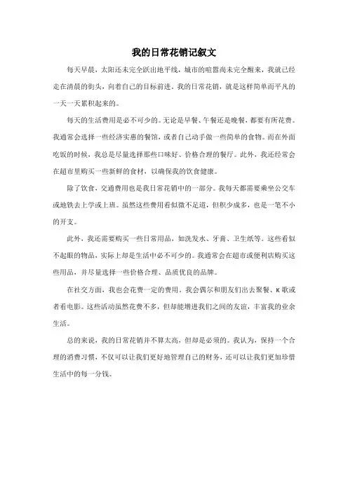 我的日常花销记叙文
