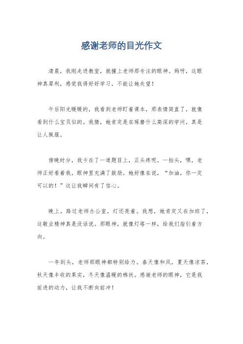 感谢老师的目光作文