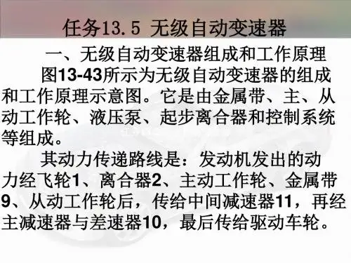 现代汽车构造   任务13.5 无级自动变速器