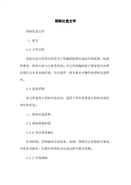 招标比选文件