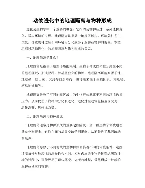 动物进化中的地理隔离与物种形成