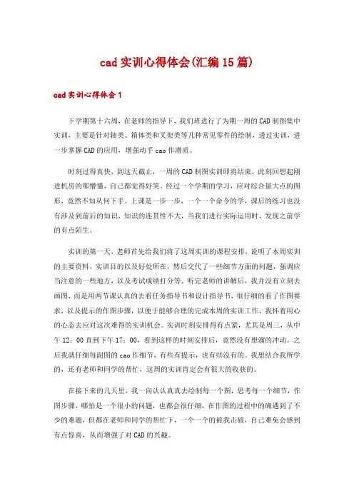 cad实训心得体会(汇编15篇)