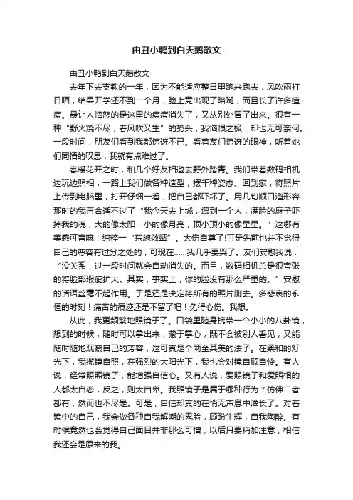 由丑小鸭到白天鹅散文
