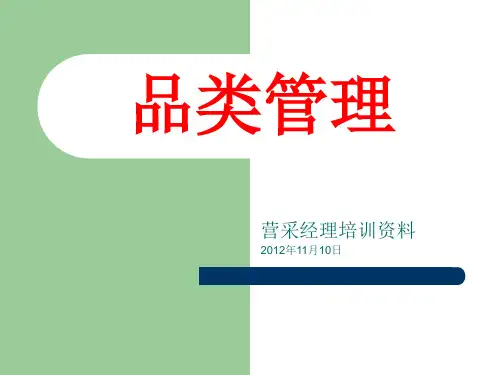 品类管理培训课件