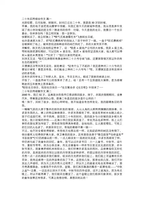 二十年后再相会作文