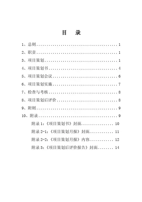 局《项目策划管理办法》