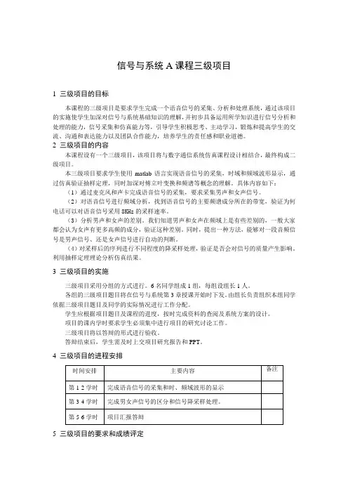 三级项目
