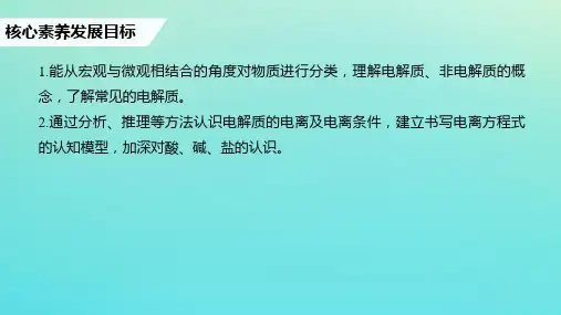 高中化学第2章元素与物质世界第2节第1课时电解质及其电离课件鲁科版必修
