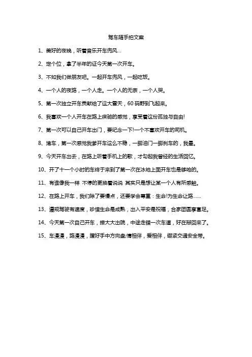 驾车随手拍文案